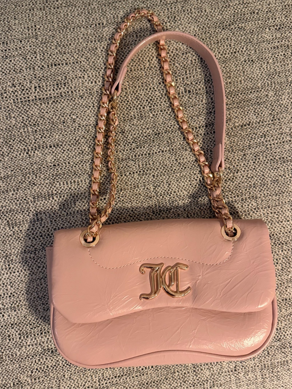 Juicy Couture Blush Pink Shoulder Bag with Gold Chain